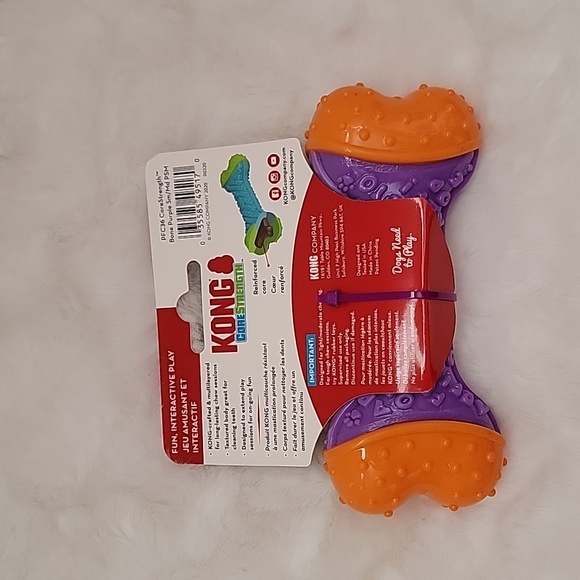 KONG CoreStrength Bone Dog Toy Orange and Purple Sm/med - Picture 2 of 4